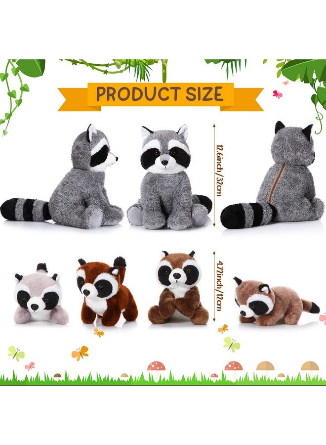 Harrycle 5 Pcs Raccoon Stuffed Animal Set Adorable Mommy Raccoon Plush with 4 Cute Babies in Tummy Soft Cuddly Plushie for Birthday Woodland Party Decor(Cute Style) - Image 2