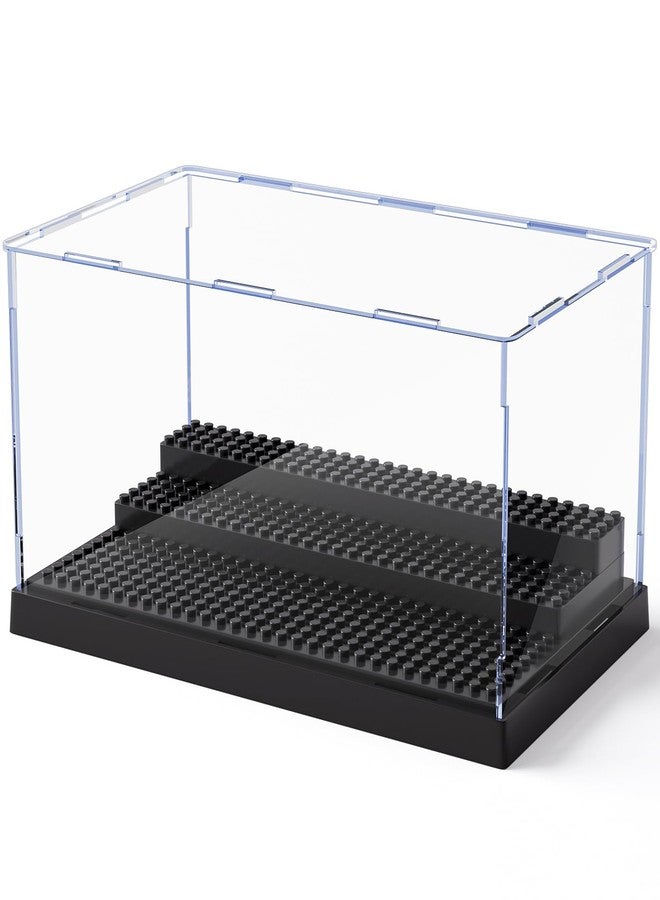 Mlikero Minifigure Display Case for Action Figures Blocks, Clear Dustproof Acrylic Display Box Storage with 3 Movable Steps Gifts for Children,Black - Image 1