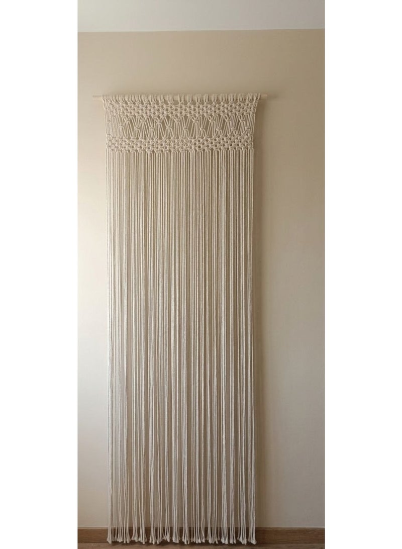 Handmade macrame curtain, 2 meters and 15 cm, width: 1 meter