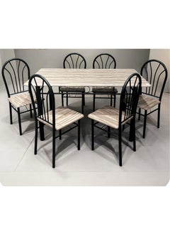 7 Pieces, Dining Table With 6 Chairs set 140*80 CM