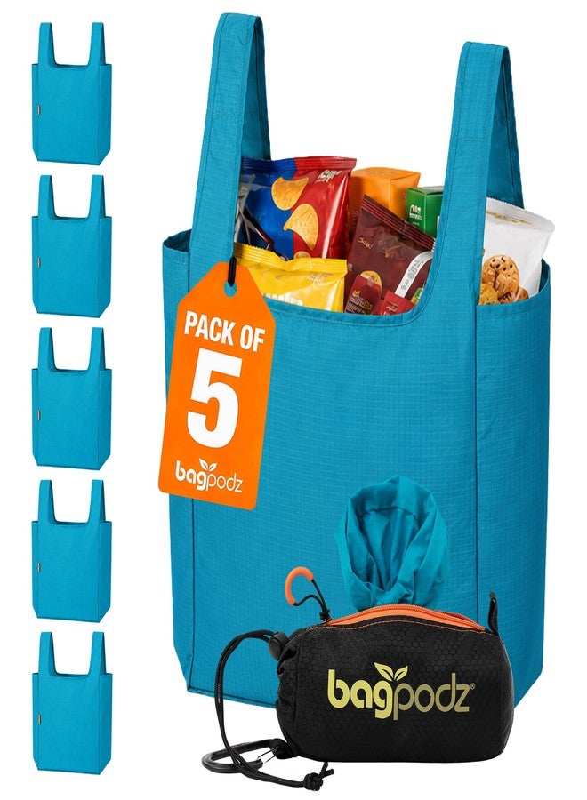 BagPodz Reusable Grocery Bags, Foldable Shopping Bags in Pod, 5 Pack - Image 1
