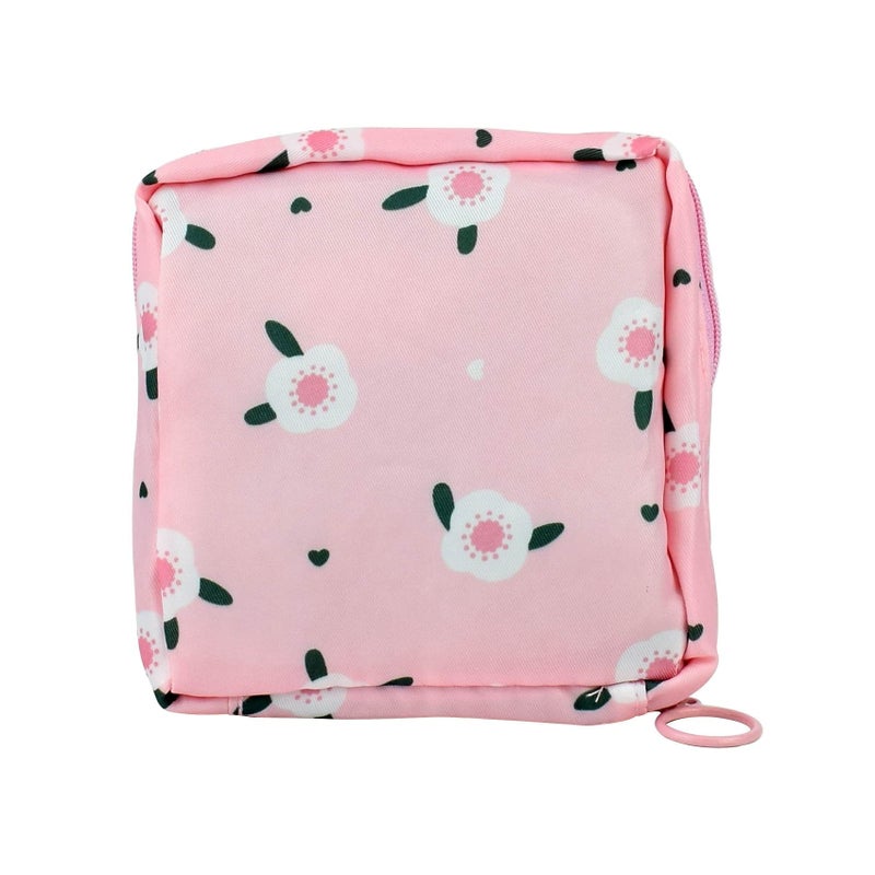 1 Pack Sanitary Napkin Storage Bag, Menstrual Cup Pouch, Portable Pads Feminine Menstruation First Period Bags for Teen Girls, Women, Ladies (Flower- 1Pcs), Pink, Flower- 1Pcs
