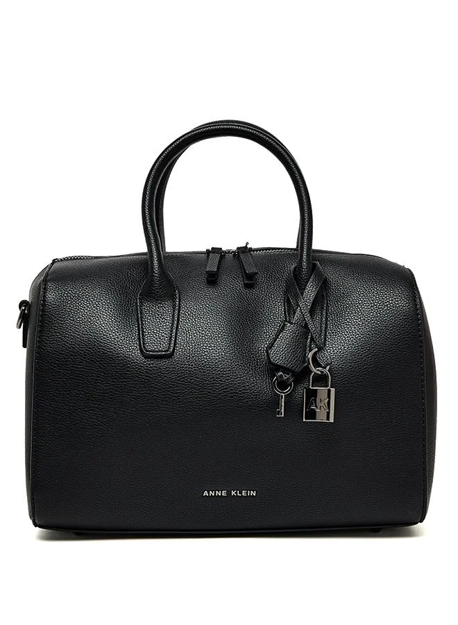 Textured Zippered Satchel Bag