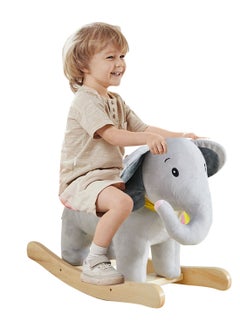 MaBaby Kids Plush Ride-On Rocking Horse with Toy, Children Chair with Soft Plush Toy Boys Girls Gifts  - Image 1