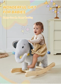 MaBaby Kids Plush Ride-On Rocking Horse with Toy, Children Chair with Soft Plush Toy Boys Girls Gifts  - Image 2