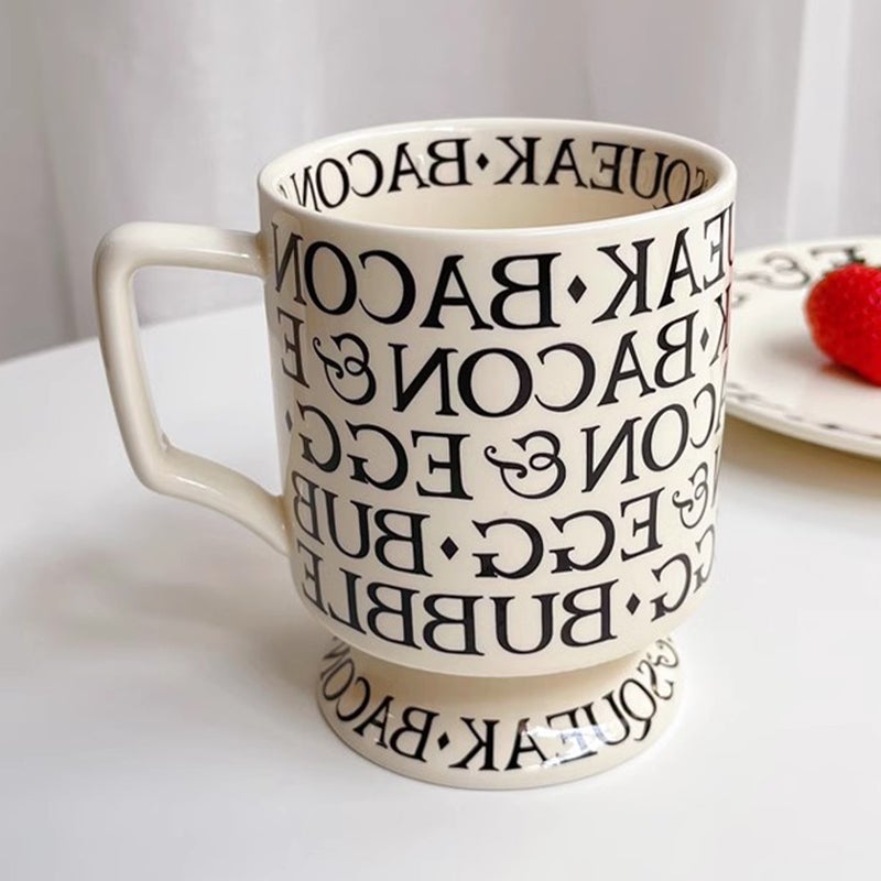 Vintage Toast Ceramic Mug Coffee Mug Letter Printing Coffee Cup For Home - Image 4