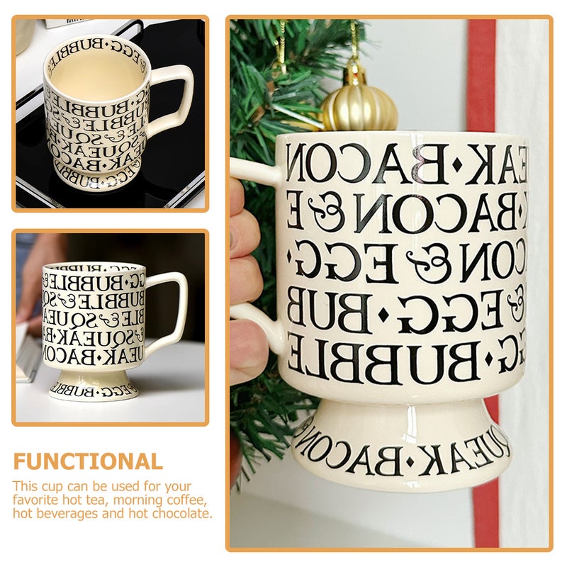 Vintage Toast Ceramic Mug Coffee Mug Letter Printing Coffee Cup For Home - Image 2