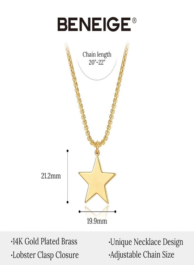 BENEIGE Gold Necklace for Women 14K Gold Plated Dainty Star Charm Pendant Necklace Hypoallergenic Adjustable Chain Necklaces Jewelry Gifts - Image 4