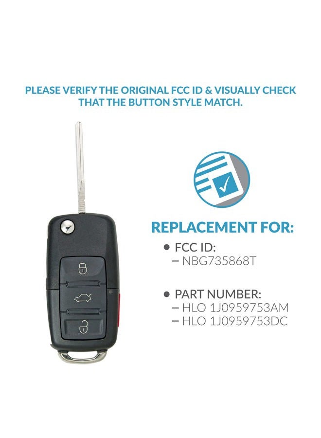 Keyless2Go Replacement for New Keyless Entry Remote Car Key Fob for Vehicles That Use HLO 1J0959753AM or 1J0959753DC - Image 4