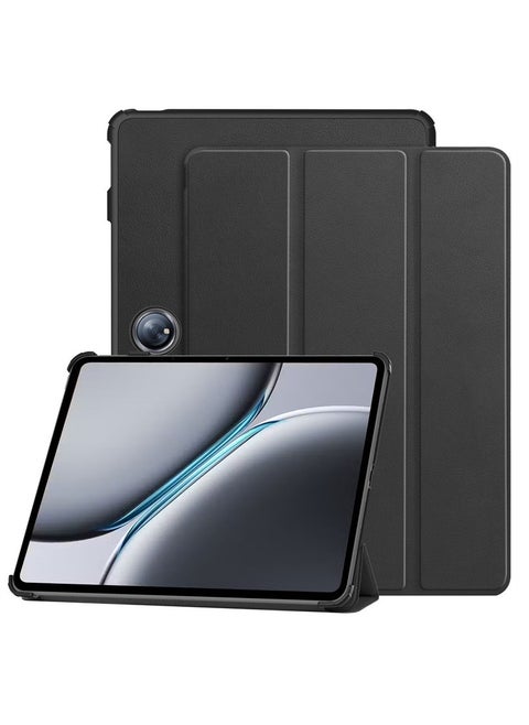 Leather Protective Shockproof Case Cover for OnePlus Pad 2 12.1 Inch 2024 with Auto Sleep Wake Black