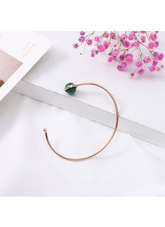 Generic Korean Style Peacock Titanium Steel Bracelet Plated Vintage Simple Fashionable Womens Jewelry Open C Type Wristband Rose Gold 