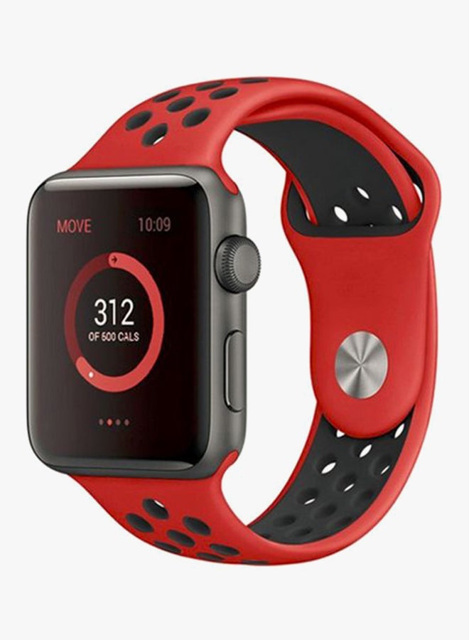 Breathable Sport Silicone Wrist Band For Apple Watch 40 mm Red/Black - Image 2
