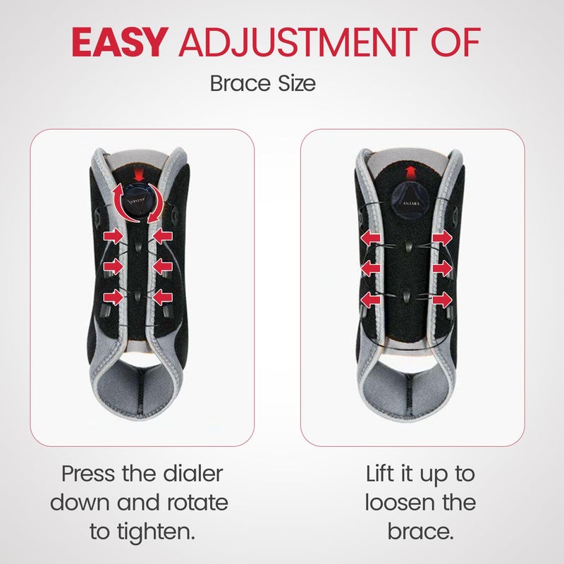 AGEasy Antara Ankle Brace with Adjustable Dial | Adjustable Compression Support for Injury Recovery, Pain Relief & Stability | Ankle Support for Men & Women – Black (M) - Image 3