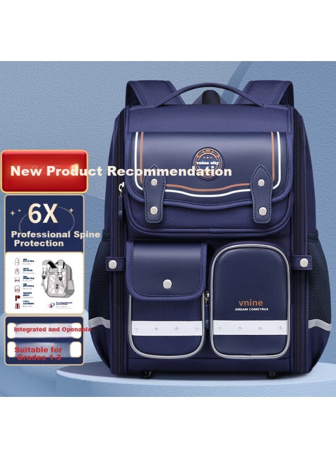 Ninth Castle The Ninth Castle Elementary School Backpack, Spine Protection, Lightweight Children's Backpack, Water-resistant, Large Capacity, For Boys And Girls - Image 1
