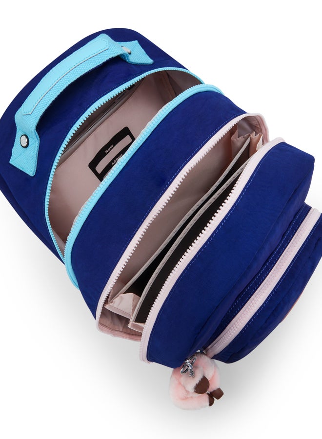 كيبلينغ حقيبة ظهر نسائية كبيرة بحماية للابتوب لون أزرق شمسي فئة سي روم - Image 3