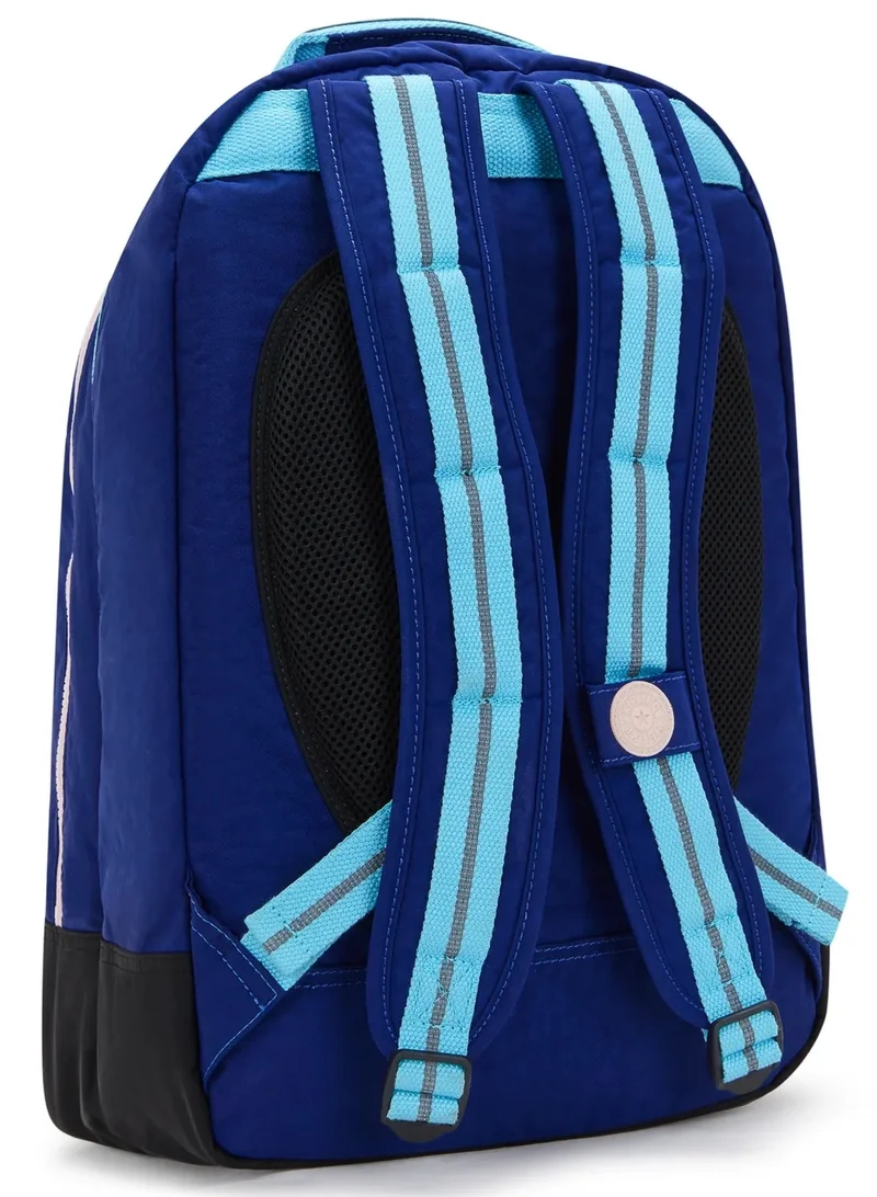 كيبلينغ حقيبة ظهر نسائية كبيرة بحماية للابتوب لون أزرق شمسي فئة سي روم