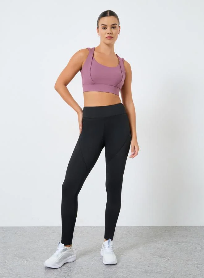 Styli Active Multi Strap Overlay Hook and Eye Sports Bra