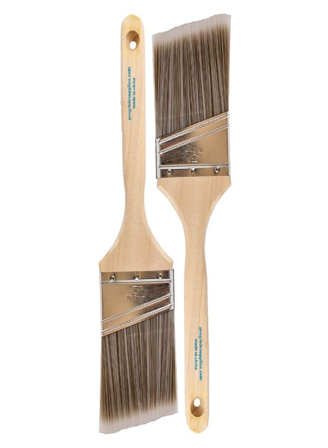 Pro-Grade Pro Grade - Paint Brushes - 2Ea 3" Angle Brushes - Image 1