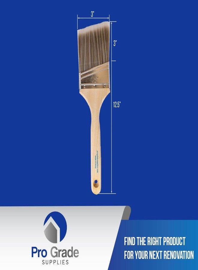 Pro-Grade Pro Grade - Paint Brushes - 2Ea 3" Angle Brushes - Image 3