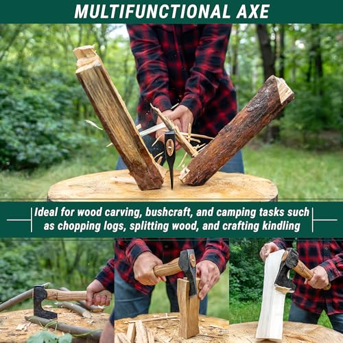 BeaverCraft Bushcraft Hatchet Wood Carving Axe AX6 - Forged Camping Axes & Hatchets - Wood Chopping Axe, Hand Gardening Axes for Splitting - Backpacking Hatchet - Image 2