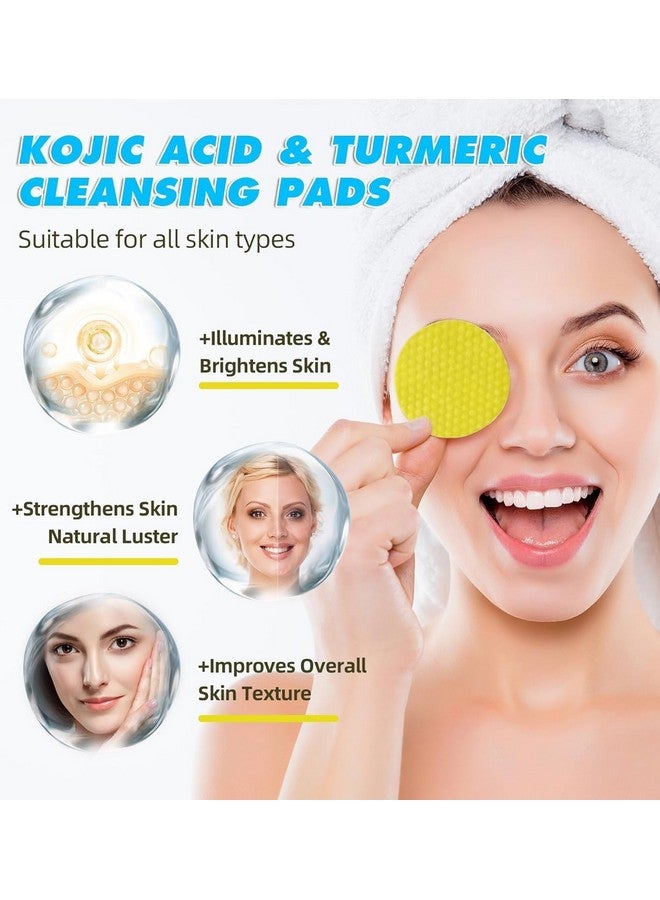 CARTSHOPPER Turmeric & Kojic Acid Face Cleansing Foaming Pads for Dark Spots, Skin Brightening & Acne Prevention With Vitamin C, For All Skin Types (1 Pack (60 Pads) - Image 3