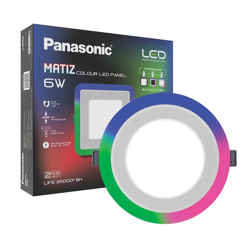Panasonic Matiz 6W LED Panel Light, Round Dual Color 6W Cool White and Blue Color Ceilign Light for Home, Multi Color LED Panel Light - Image 5