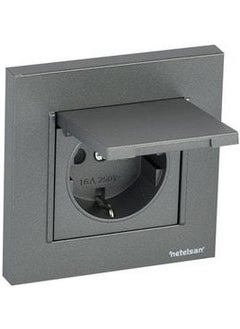 Netelsan Byobu Smoked Covered Grounded Socket - Framed  - Image 2