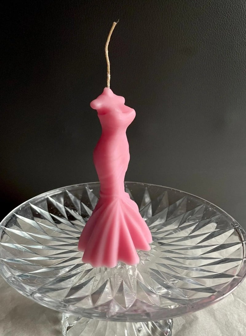 Bridal Dress Shape Candle Block Pink  - Image 5