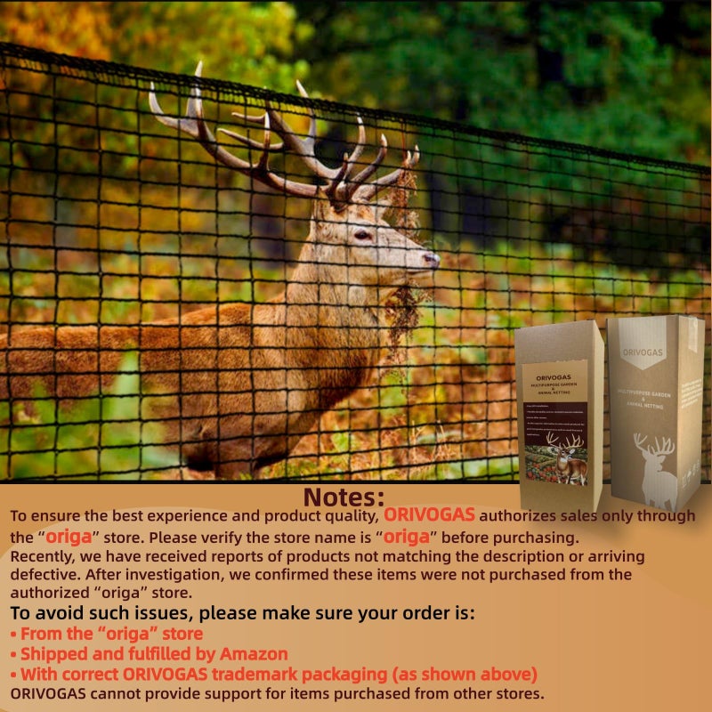 ORIVOGAS Deer Fence Netting,Plastic Mesh Fence 6.5x50ft,Reinforced Edges 55gsm Heavy Duty Animal Barrier,Ideal for Garden Netting,Against Bird,Temporary Fence,Fruit Plant Protection,Black - Image 2