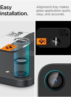 Spigen GLAStR EZ-Fit Optik PRO Camera Lens Protector [2 PACK] for iPhone 16E (2025) - Black  - Image 4