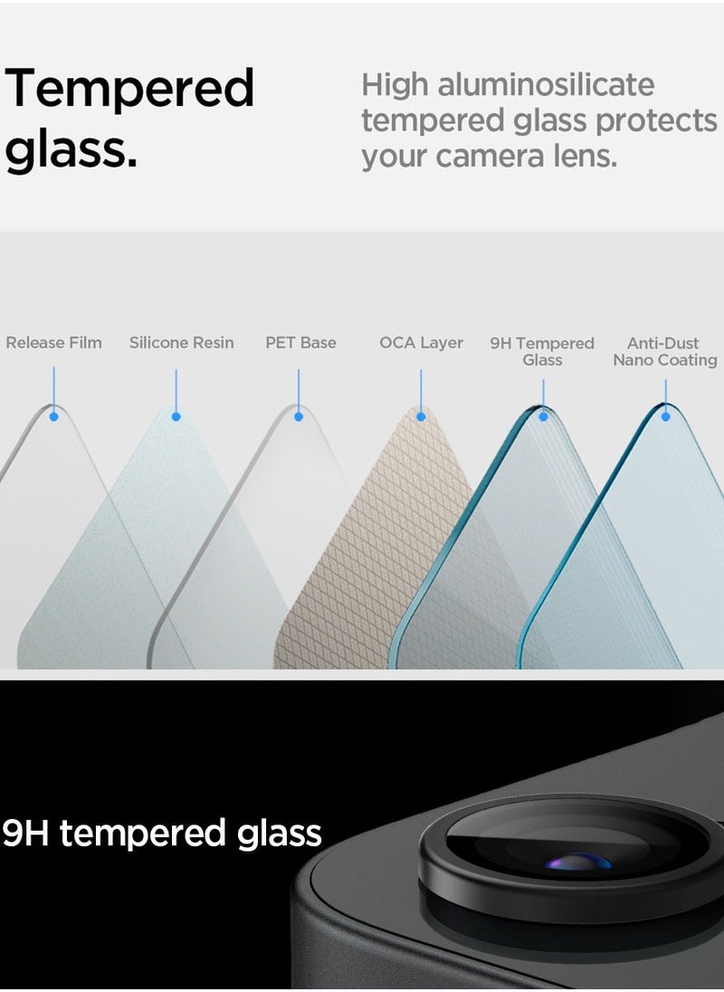 Spigen - GLAStR EZ-Fit Optik PRO Camera Lens Protector [2 PACK] for iPhone 16E (2025) - Black - Image 1