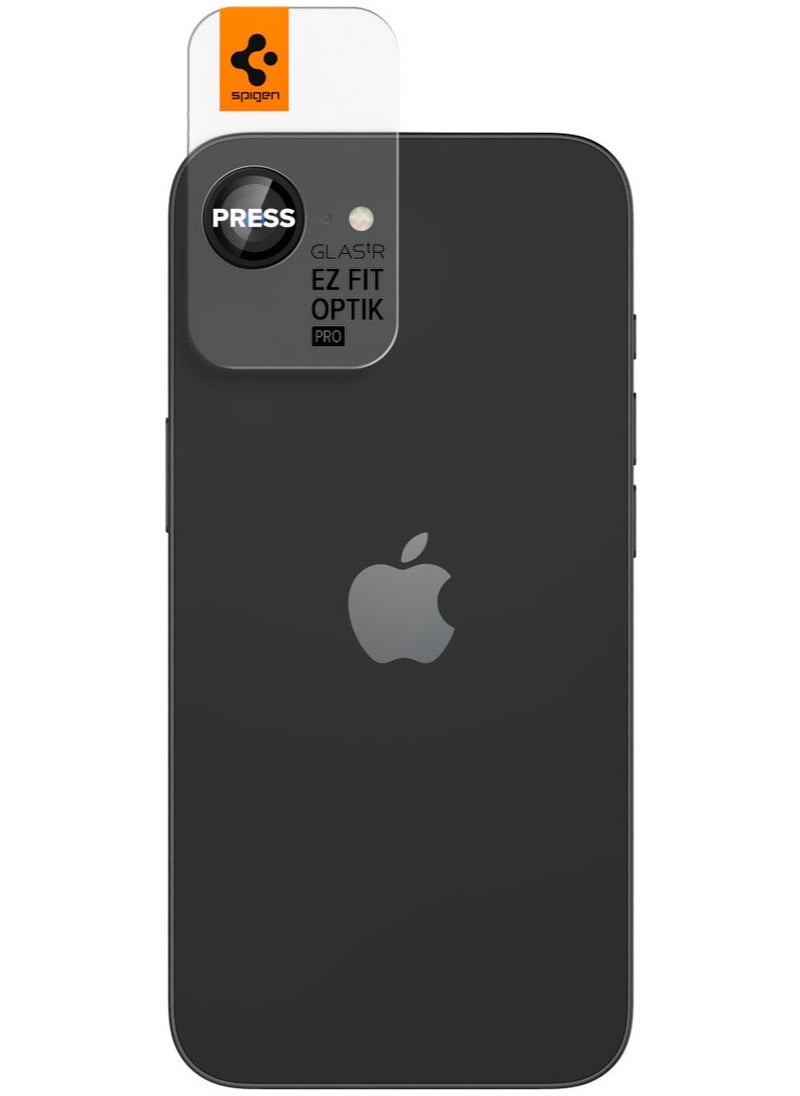 Spigen - GLAStR EZ-Fit Optik PRO Camera Lens Protector [2 PACK] for iPhone 16E (2025) - Black - Image 1