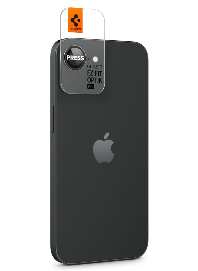 Spigen - GLAStR EZ-Fit Optik PRO Camera Lens Protector [2 PACK] for iPhone 16E (2025) - Black - Image 1