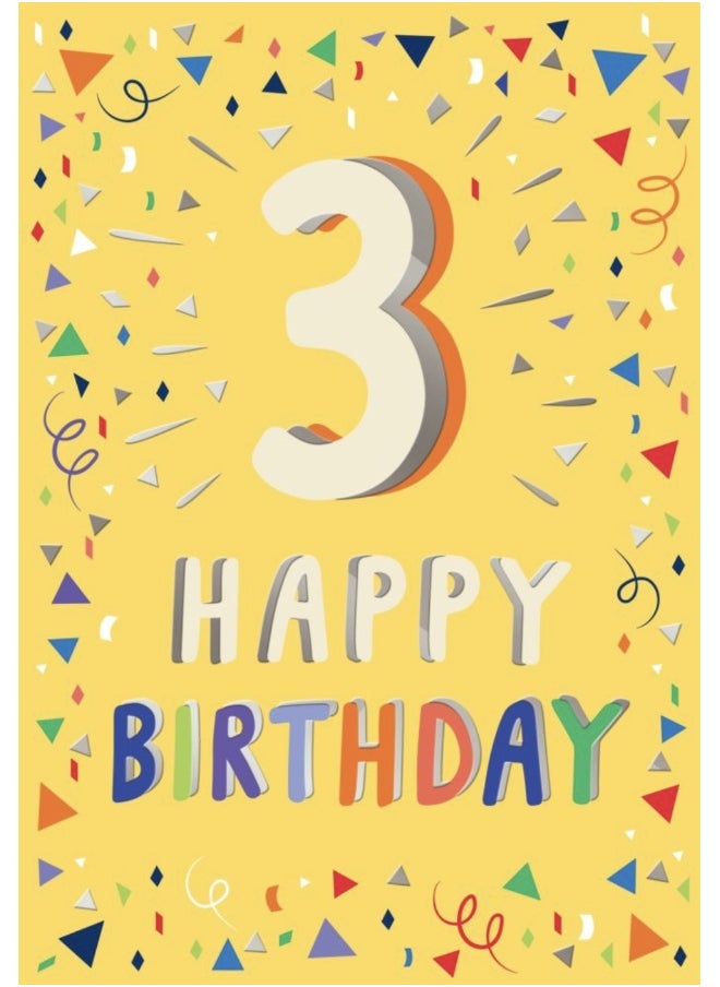 UK Greetings - UK Greetings 3 Happy Birthday Card - Image 1