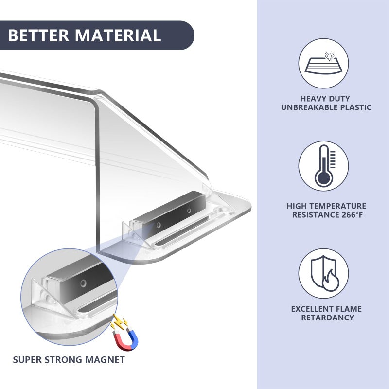 YZXTECNIP Strong Magnetic Air Vent Deflector for Vents, Sidewalls and Ceiling Registers,Adjustable Air & Heat Deflector,9"-14"Inches Wide-Heavy Duty Unbreakable Plastic with Powerful Magnets,2 Pack - Image 3
