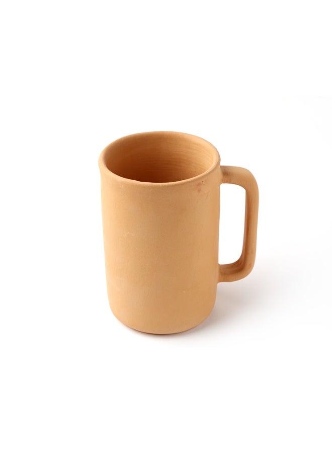 ارك كوب آرك المصنوع يدويًا من طين التيراكوتا (٥٠٠ مل) | كوب فخاري كبير للشاي والقهوة والكادها والمشروبات العشبية | طبيعي غير مصقول، صديق للبيئة - Image 1