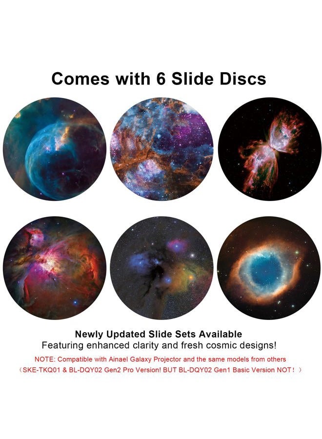 Ainael Galaxy Projector Disc – Ultra HD Projector Slide, Compatible with Ainael Galaxy Projectors and Model SKE-TKQ01 & BL-DQY02 Projectors – 6 Disc Set (Nebula A) - Image 2