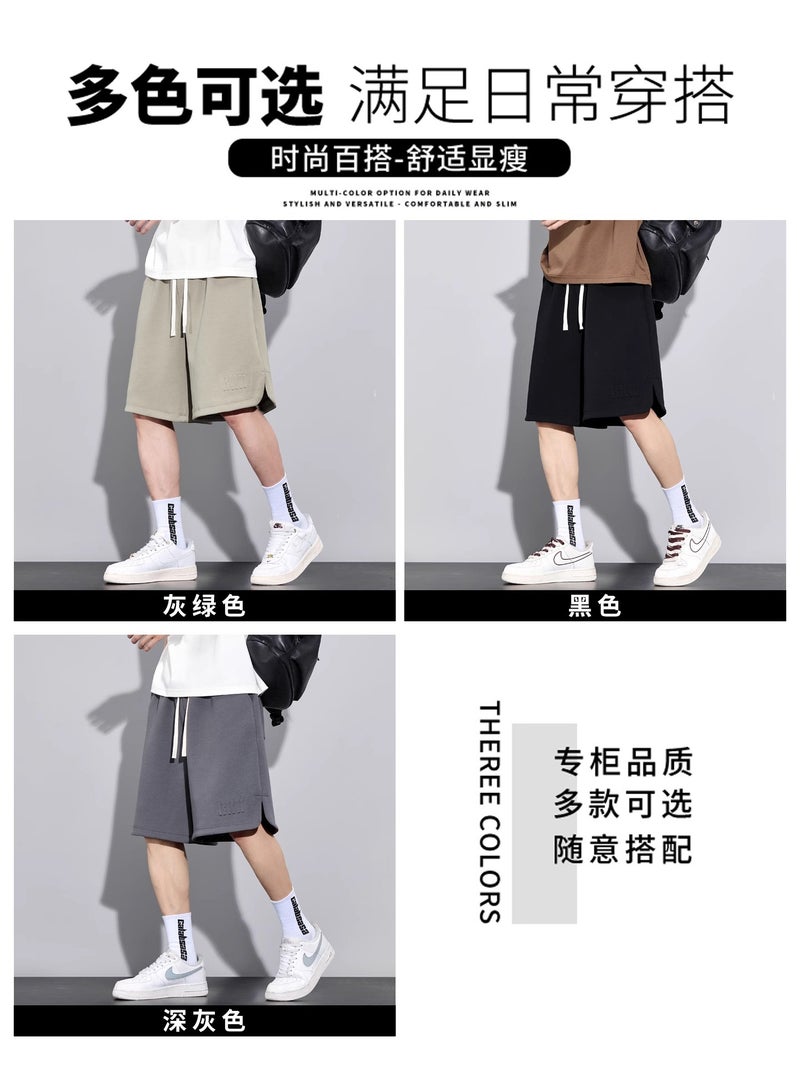 Wassup Casual Shorts Men'S Summer Thin Loose Large Size Plus Outer Wear Ice Silk Knitted Sweatpants Five-Point Horse Pants - Image 5