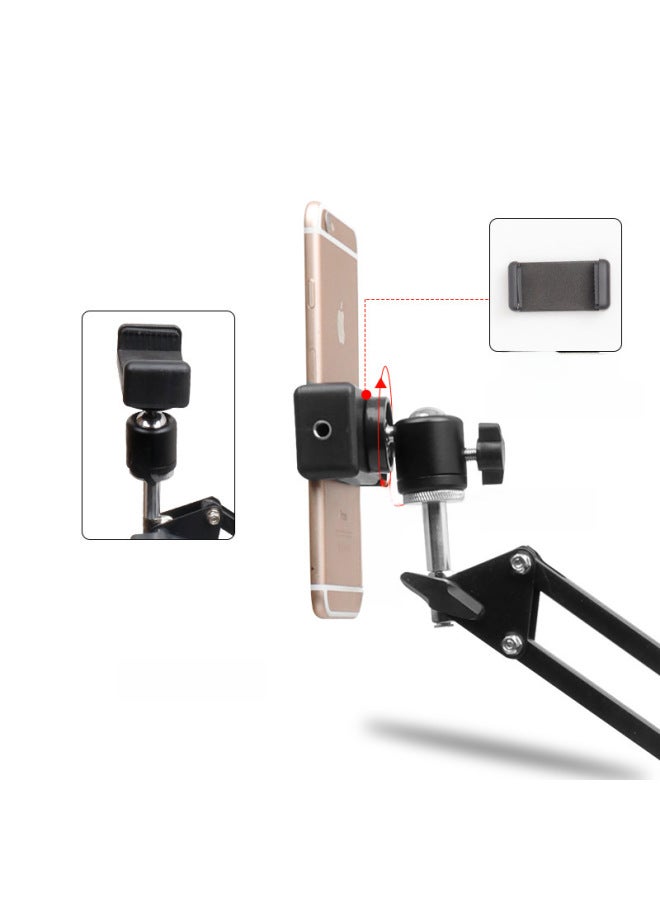 Camera Video Anchor Special 35 Camera Disc Desktop Video Bracket Teaching Cantilever Universal Bracket-Color:75cm Camera Bracket + Mobile Phone Clip  - Image 4