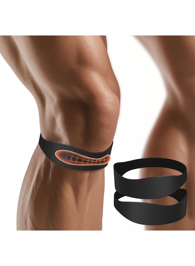 general 2PCS Patella Band, Patellar Tendon Support Strap for Knee Pain and Tendonitis, Knee Brace for Women & Men, Patella Support Strap for Soccer, Basketball, Running, Tennis, Lightweight Patella Stabilizer for Left & Right Knee - Black - Image 1