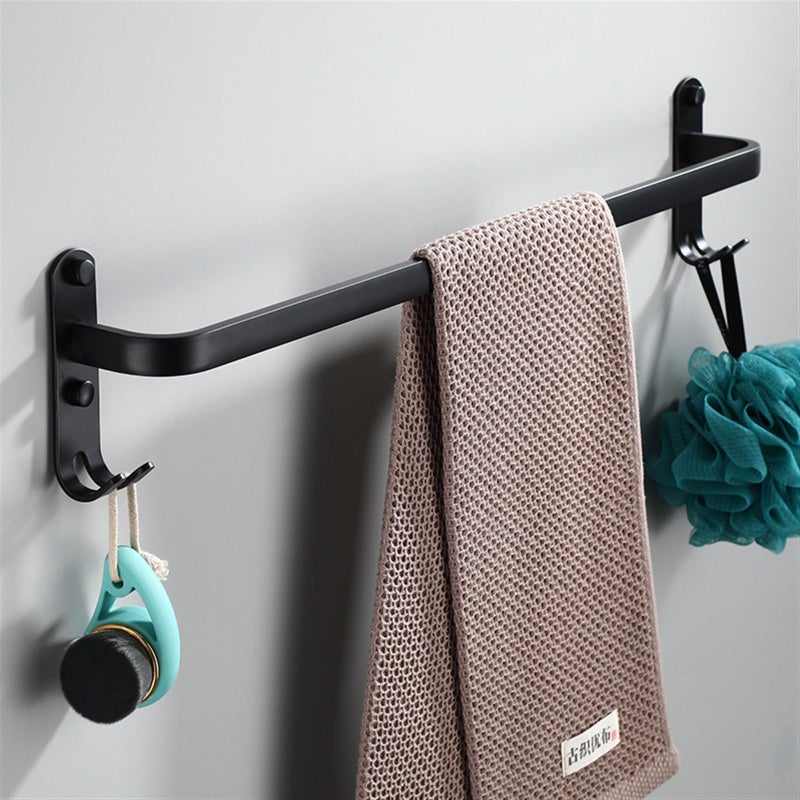 40cm Matte Black Aluminum Space Saving Towel Rack European Style Bathroom Hotel Rack - Image 4