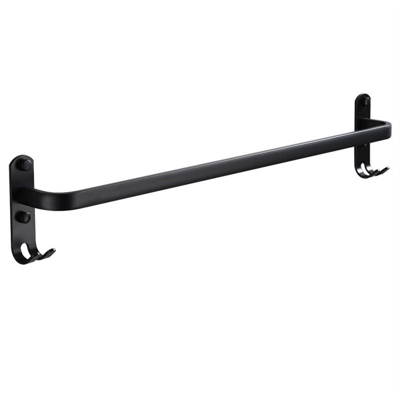 40cm Matte Black Aluminum Space Saving Towel Rack European Style Bathroom Hotel Rack - Image 2
