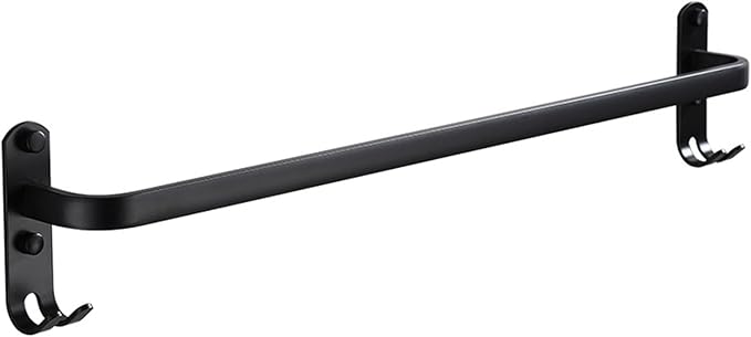 40cm Matte Black Aluminum Space Saving Towel Rack European Style Bathroom Hotel Rack - Image 1