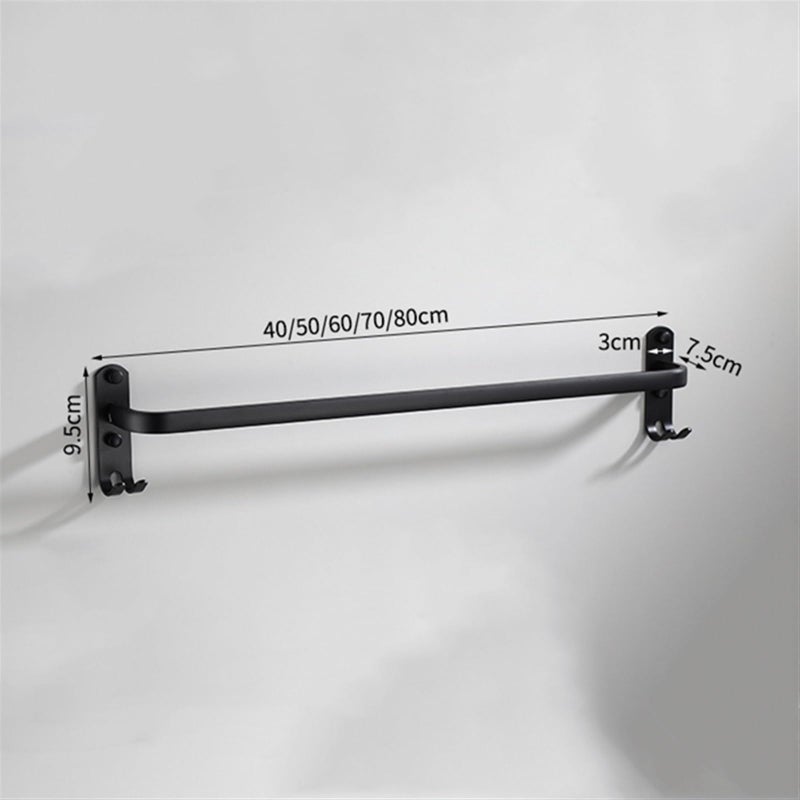 40cm Matte Black Aluminum Space Saving Towel Rack European Style Bathroom Hotel Rack - Image 5