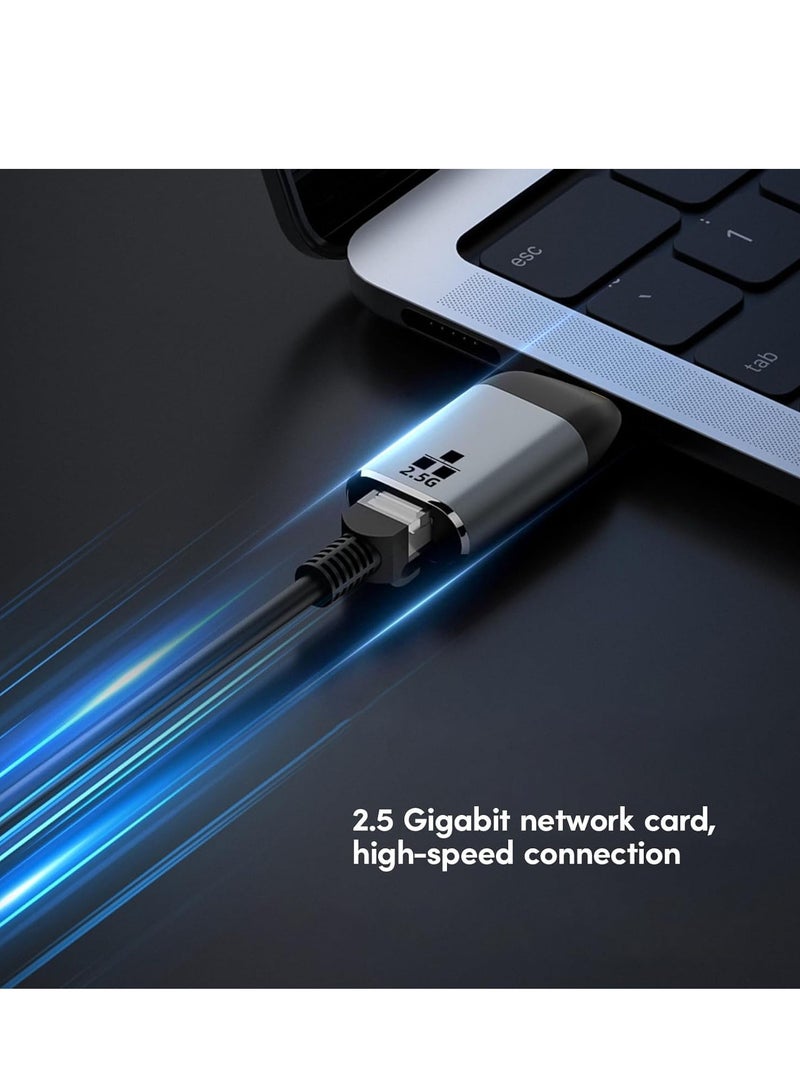 SYOSI Compact Type C To Gigabit LAN Ethernet Converter Adapter Efficient Heat Dissipation Suitable For Laptop Office Streaming Type C To Ethernet Converter Usb C To Rj45 Ethernet Adapter For Laptop Mobile - Image 5