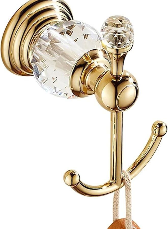 Shimmery Gold Crystal Decorative Hook Heavy Duty Hanger For Entryway Bathroom Robe Coat - Image 4