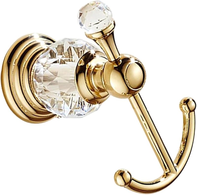Shimmery Gold Crystal Decorative Hook Heavy Duty Hanger For Entryway Bathroom Robe Coat - Image 2