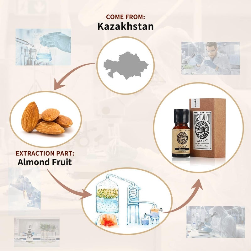 Almond Essential Oil Natural Almond Oil for Skin Body Hair Care,Diffuser, Candle,Soap,Making, DIY,Massage Aroma 10ml - Image 2