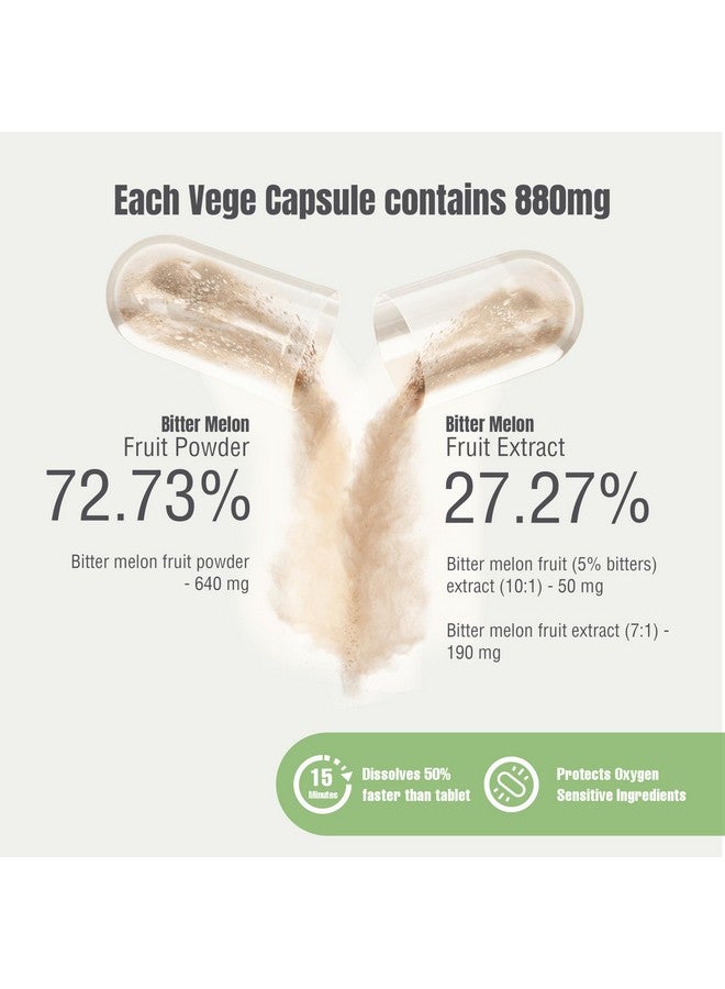 Herbsforever Bitter Melon Capsules Momordica Charantia 60 Vege Capsules 800 Mg Each - Image 2