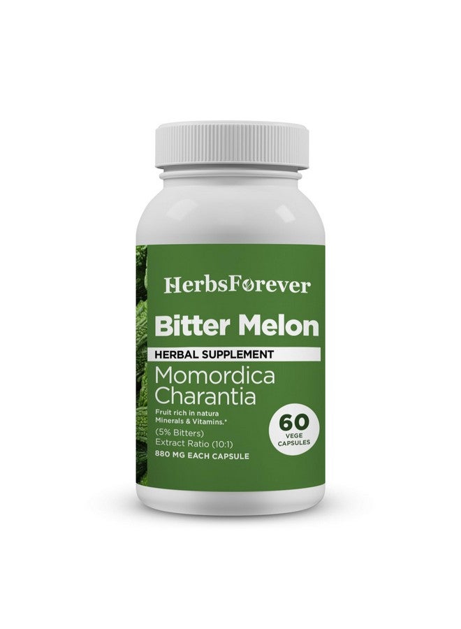 Herbsforever Bitter Melon Capsules Momordica Charantia 60 Vege Capsules 800 Mg Each - Image 1